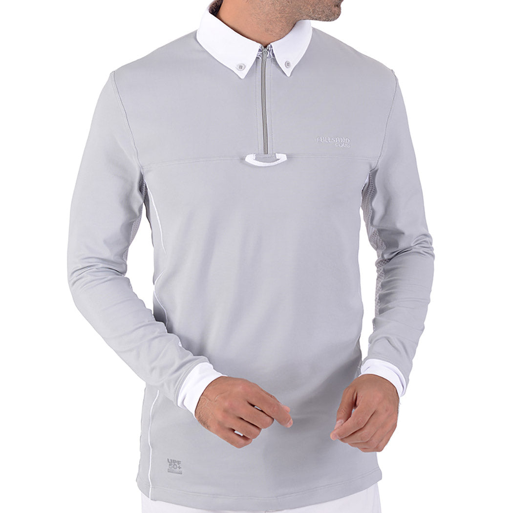 Fullsand Equs Polo Gris Blanco De Hombre Para Concurso Con UPF 50+