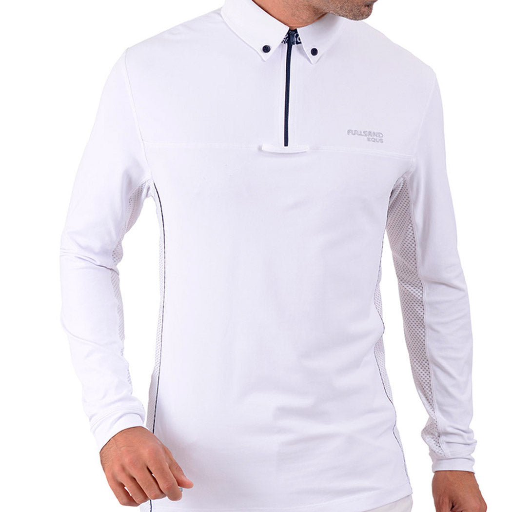 Fullsand Equs Polo Blanco Marino De Hombre Para Concurso Con UPF 50+