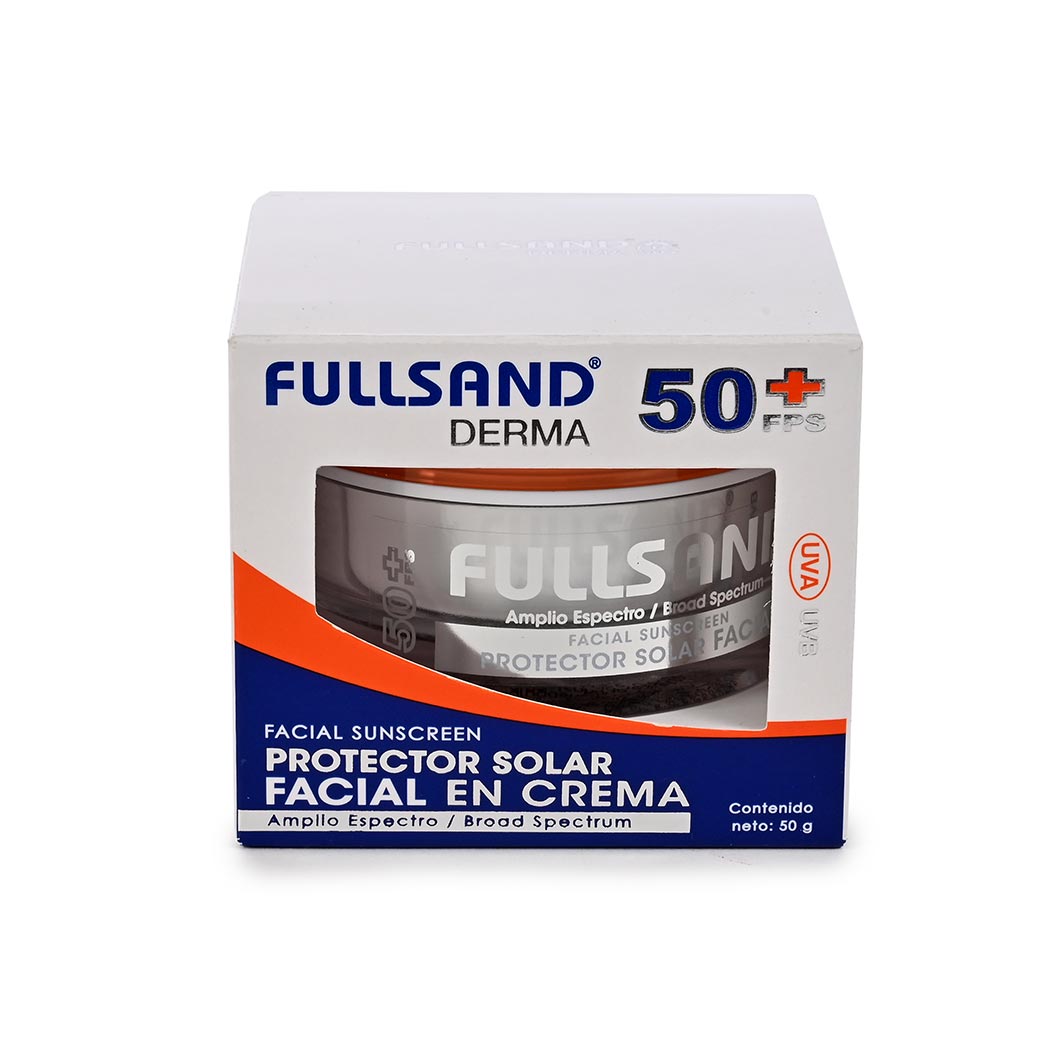 FULLSAND Derma Protector Solar Facial En Crema FPS 50+, Protección Solar Certificada 50 G.
