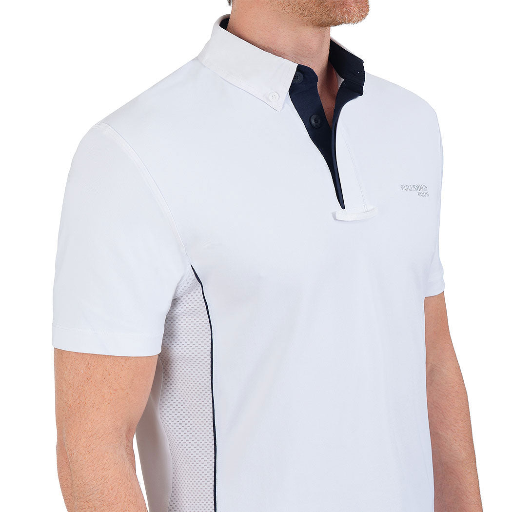 FULLSAND EQUS Polo Blanco Marino De Hombre Para Concurso Con UPF 50+