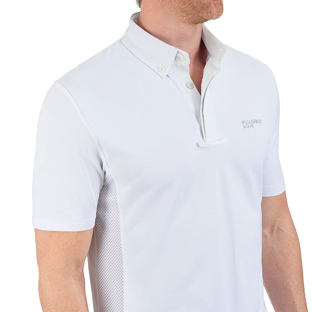 FULLSAND EQUS Polo Blanco De Hombre Para Concurso Con UPF 50+