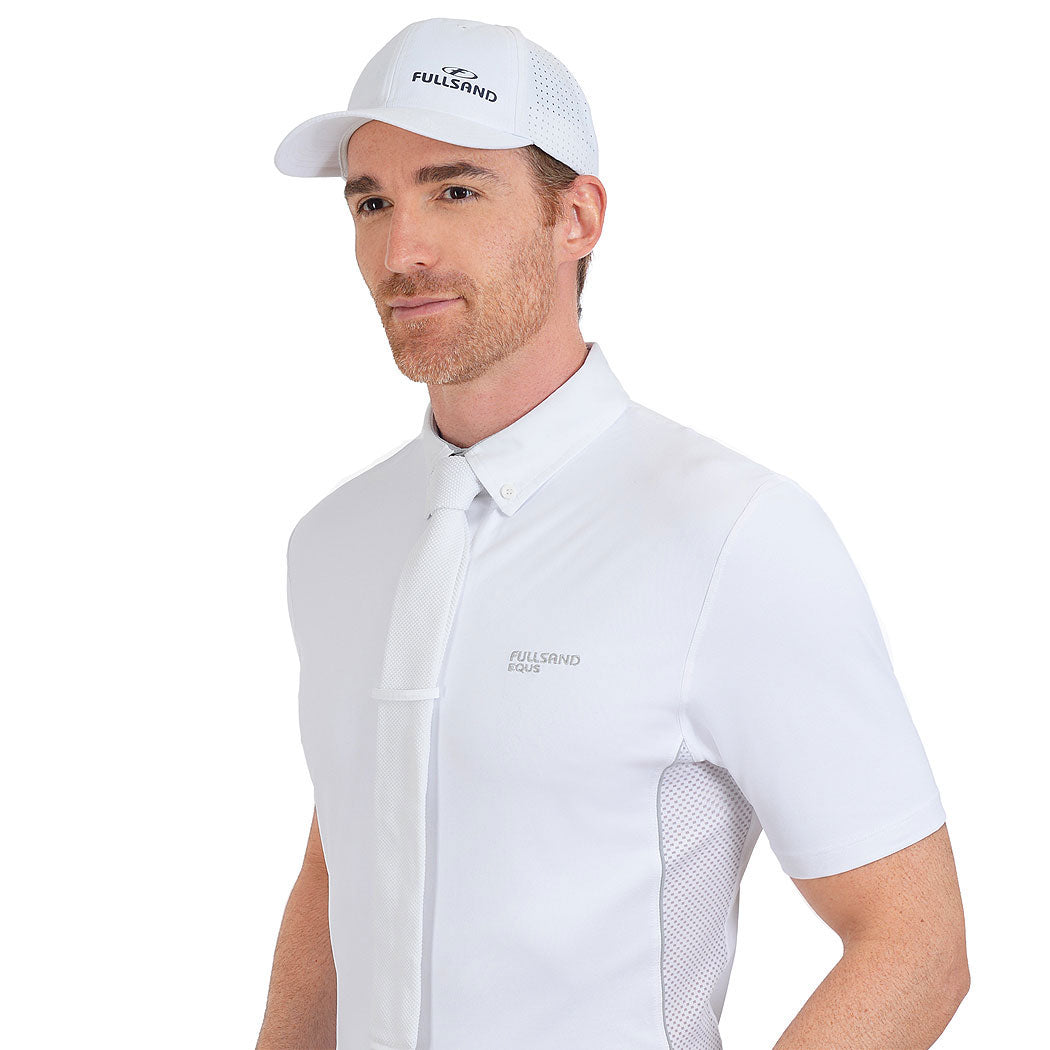 FULLSAND EQUS Polo Blanco Gris De Hombre Para Concurso Con UPF 50+