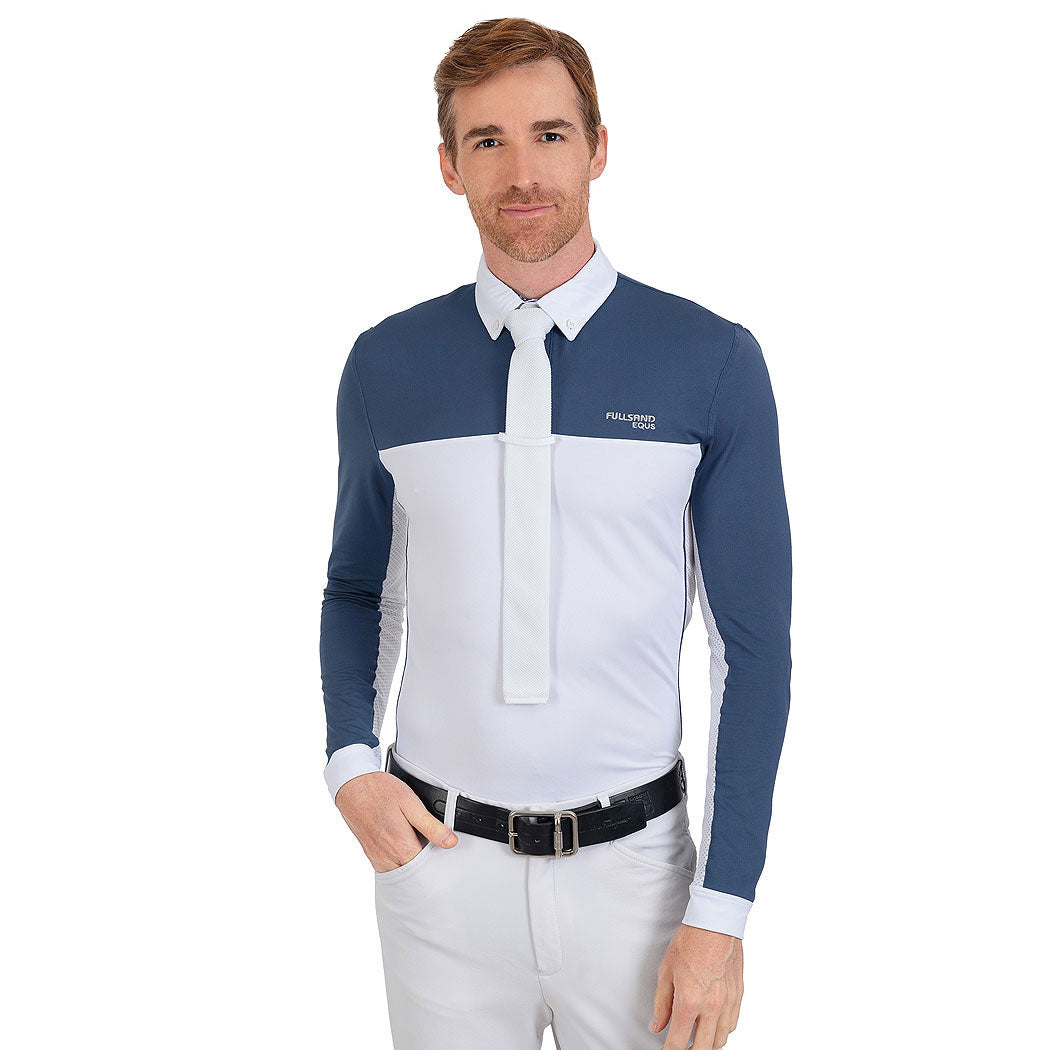 FULLSAND EQUS Polo Azul Acero De Hombre Para Concurso Con UPF 50+