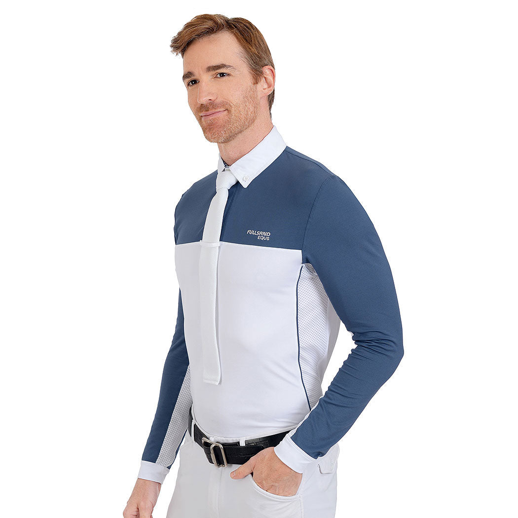 FULLSAND EQUS Polo Azul Acero De Hombre Para Concurso Con UPF 50+