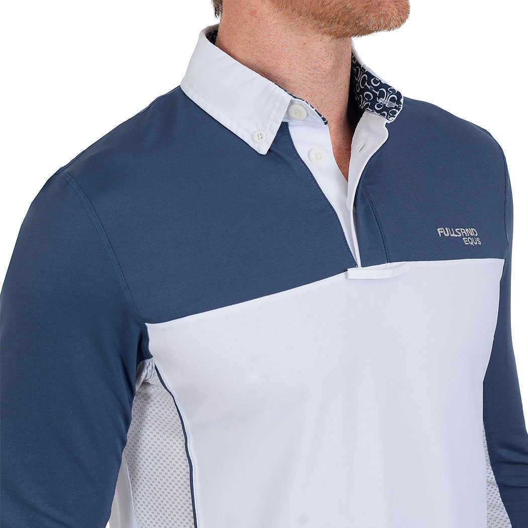 FULLSAND EQUS Polo Azul Acero De Hombre Para Concurso Con UPF 50+