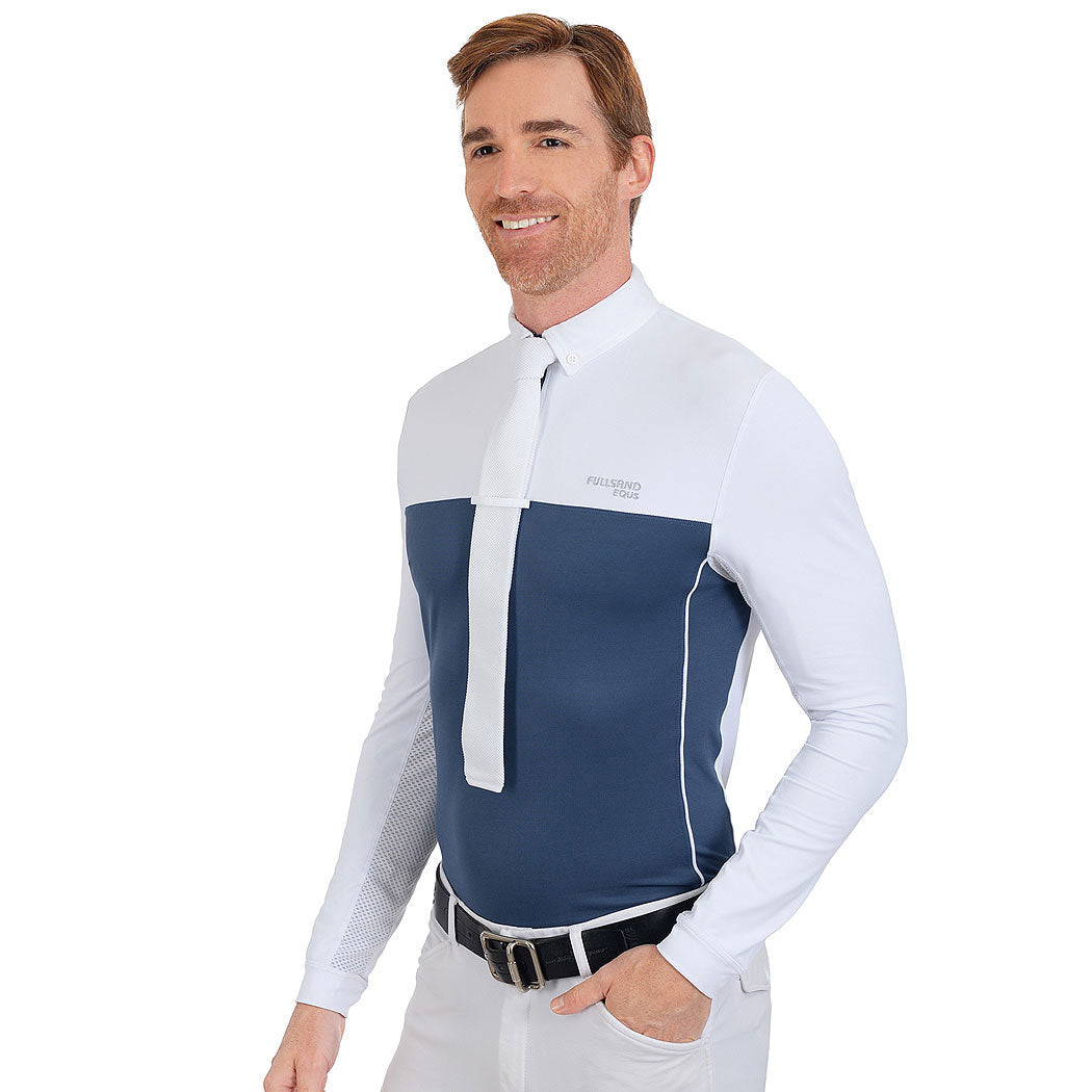 FULLSAND EQUS Polo Azul Acero De Hombre Para Concurso Con UPF 50+