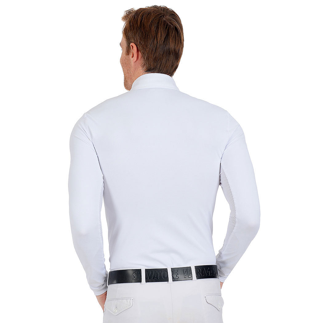 FULLSAND EQUS Polo Blanco Gris De Hombre Para Concurso Con UPF 50+