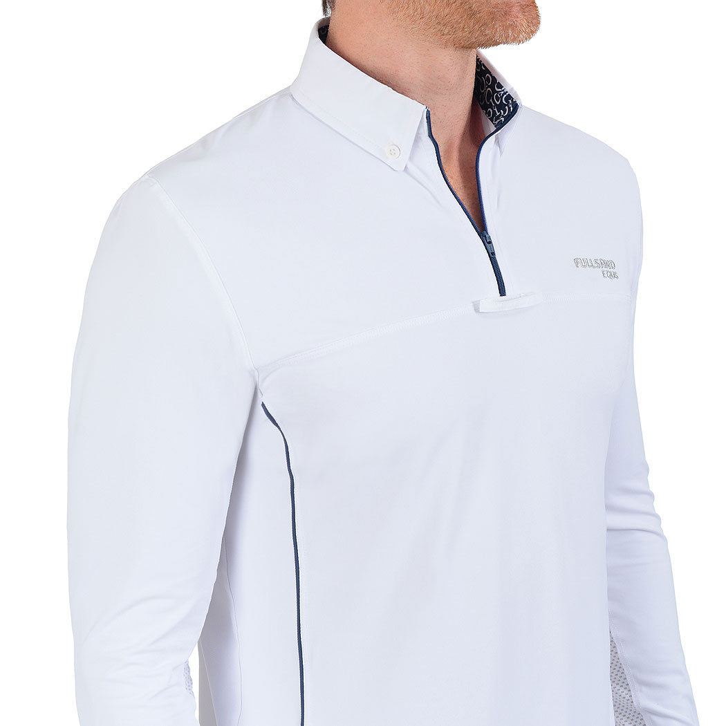 FULLSAND EQUS Polo Blanco Marino De Hombre Para Concurso Con UPF 50+