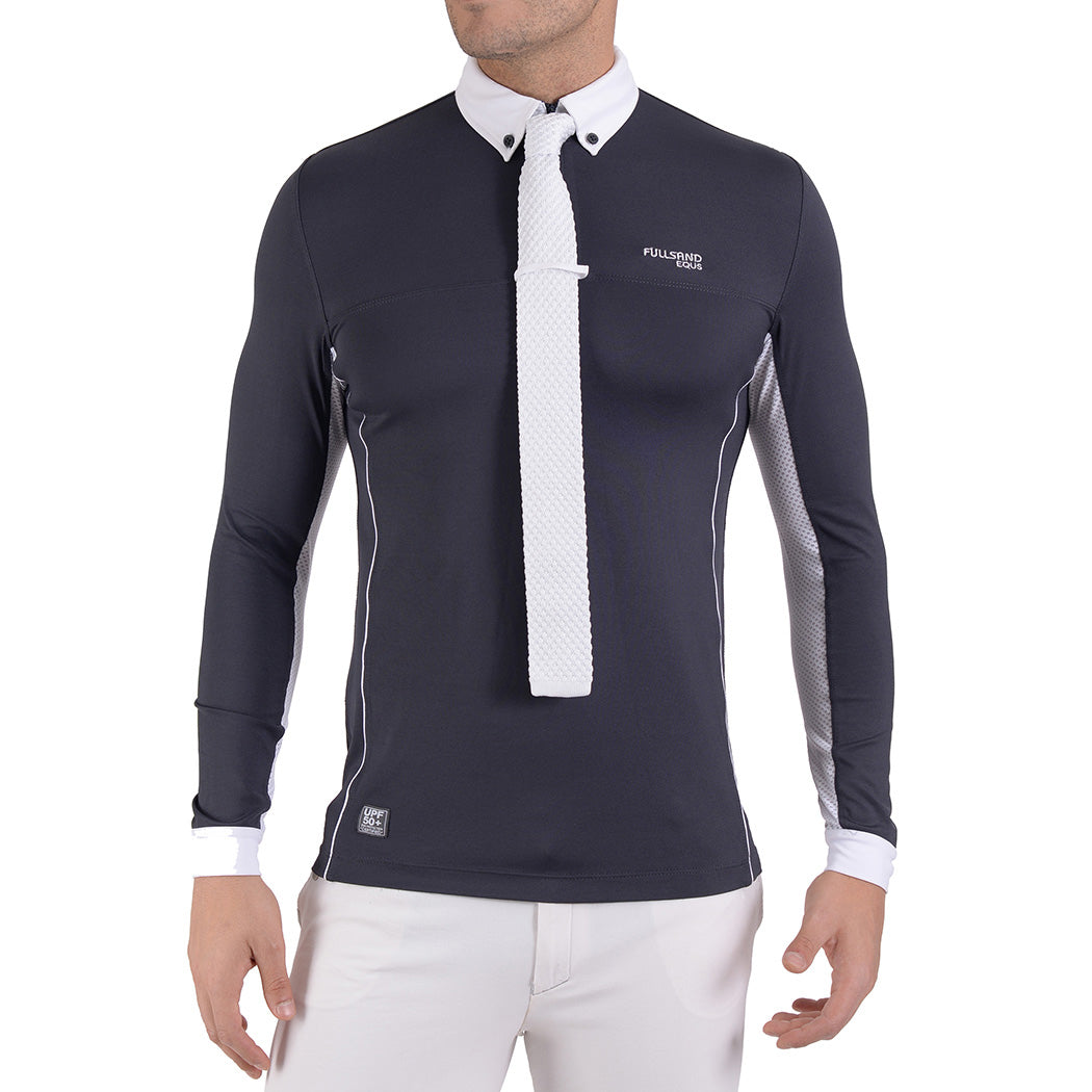 FULLSAND EQUS Polo Gris Acero De Hombre Para Concurso Con UPF 50+
