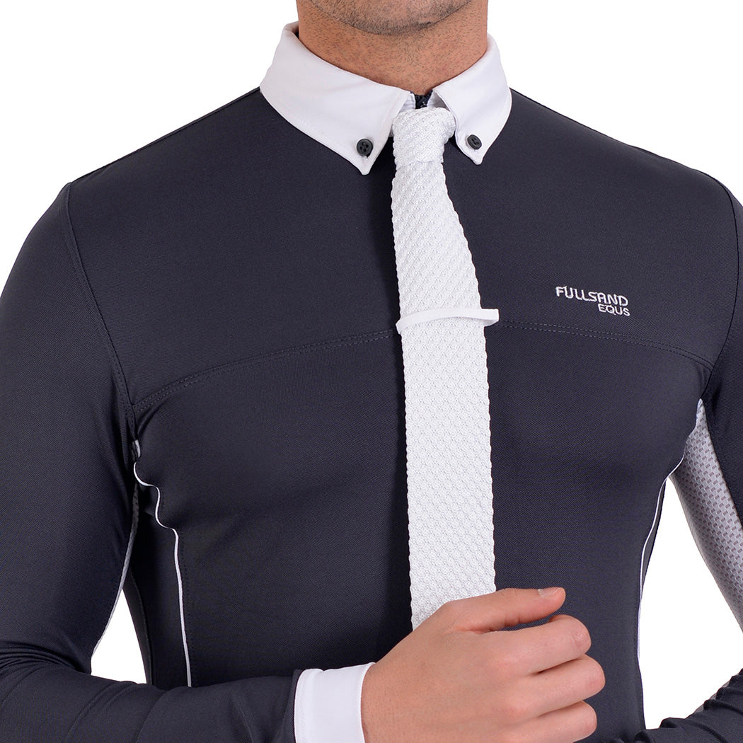 FULLSAND EQUS Polo Gris Acero De Hombre Para Concurso Con UPF 50+