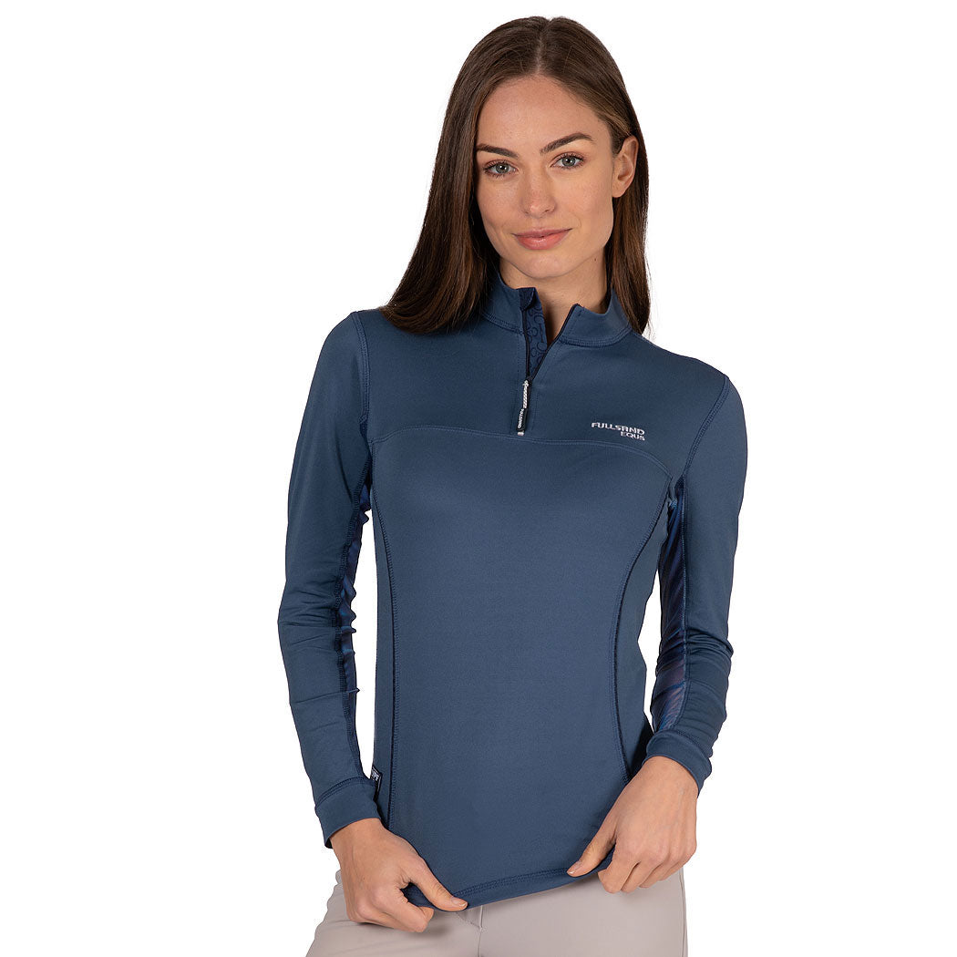 Fullsand Equs Women's Steel Blue Training Sun Shirt With UPF 50+