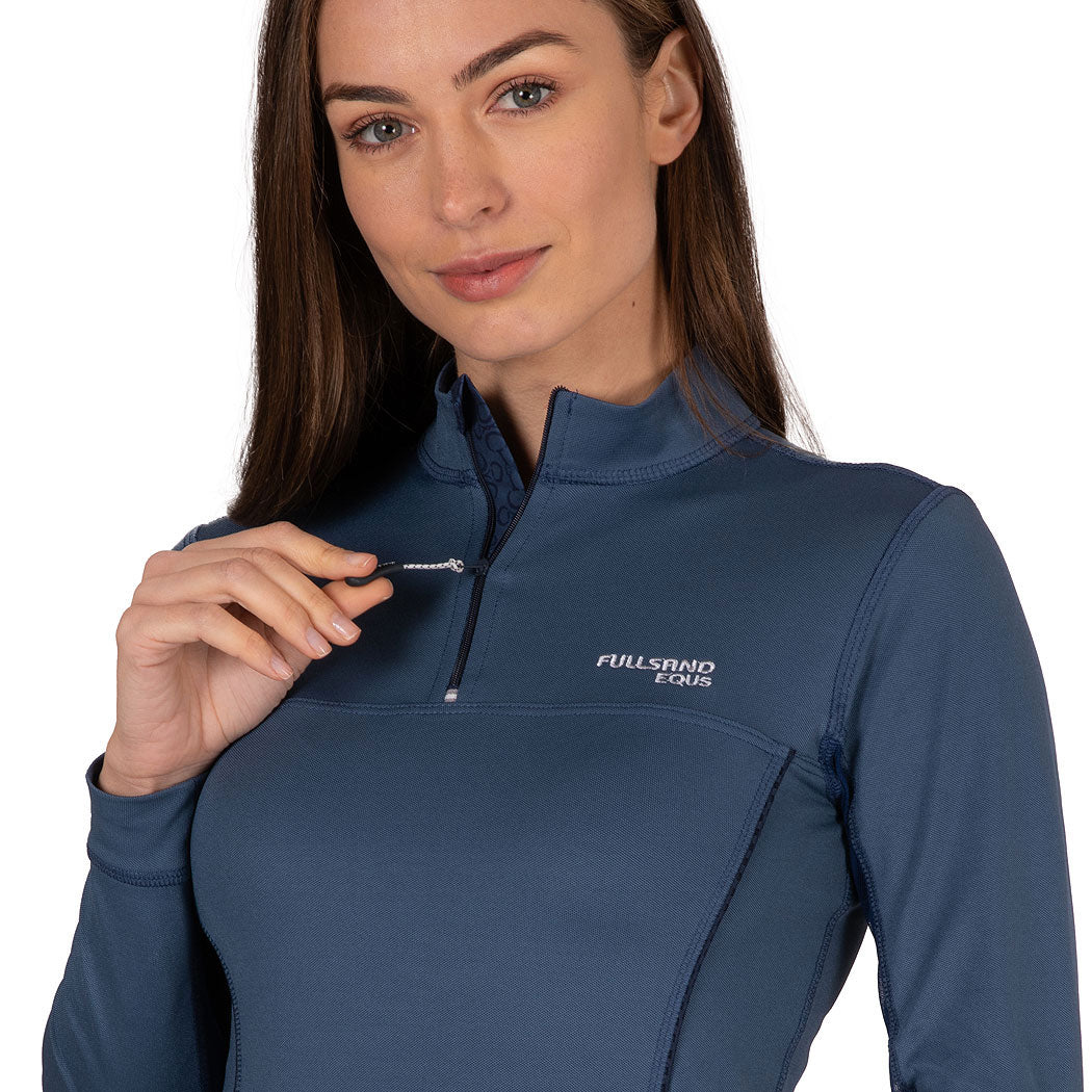 Fullsand Equs Women's Steel Blue Training Sun Shirt With UPF 50+