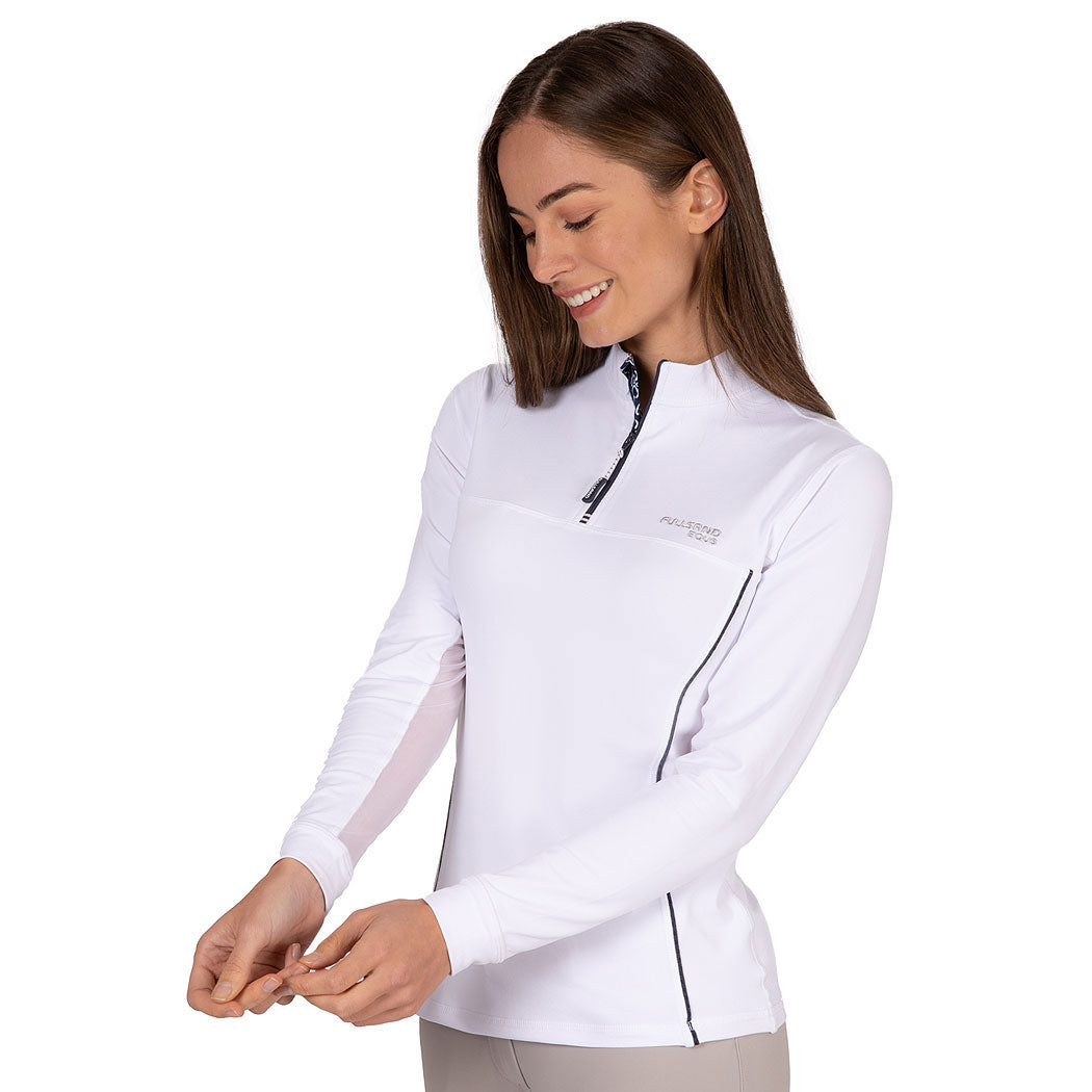 FULLSAND EQUS Playera Blanco De Mujer Para Entrenamiento Con UPF 50+