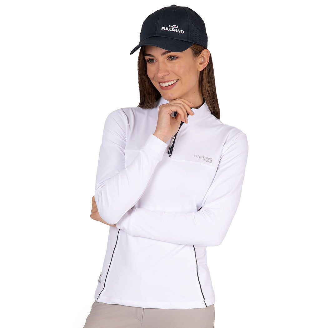 FULLSAND EQUS Playera Blanco De Mujer Para Entrenamiento Con UPF 50+