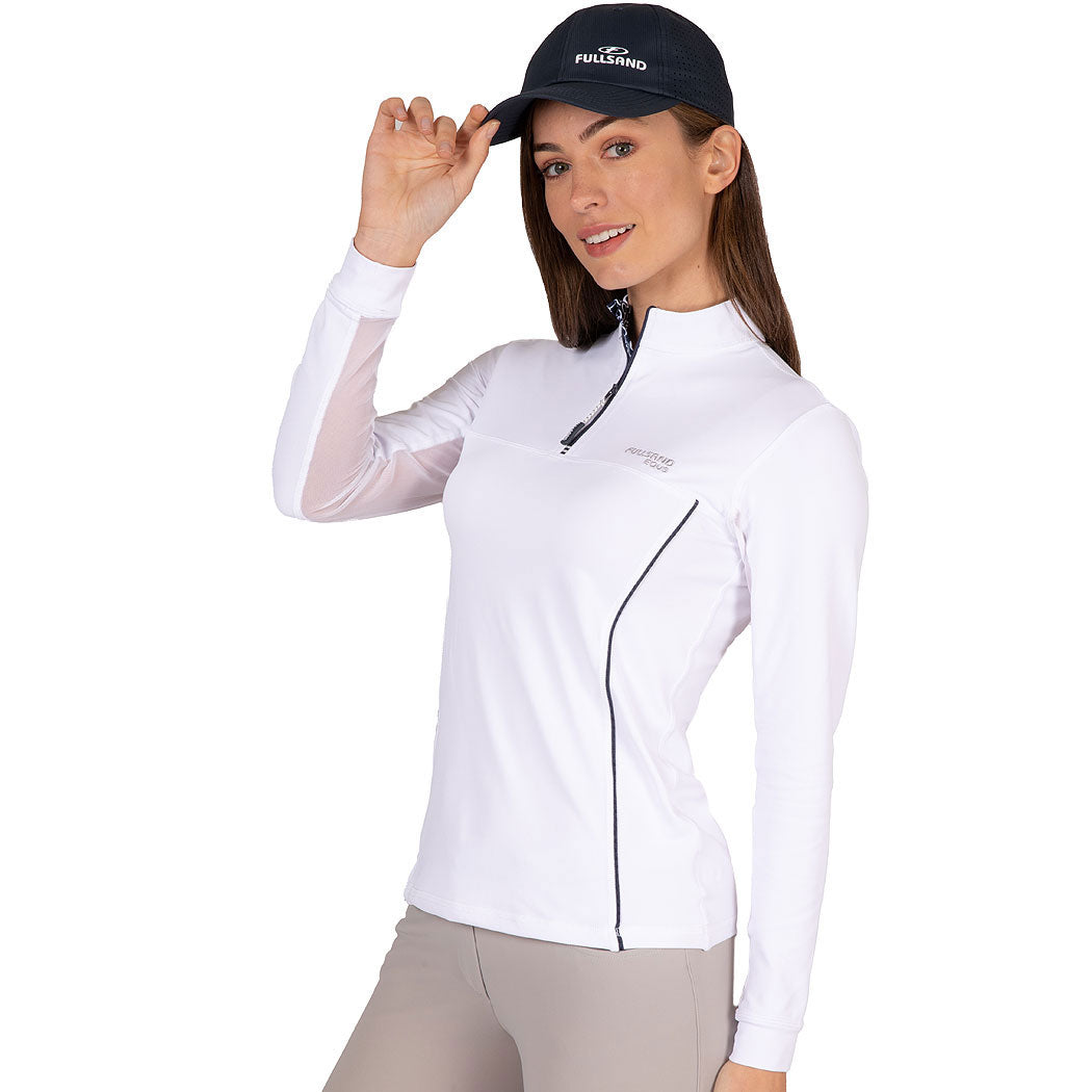 FULLSAND EQUS Playera Blanco De Mujer Para Entrenamiento Con UPF 50+
