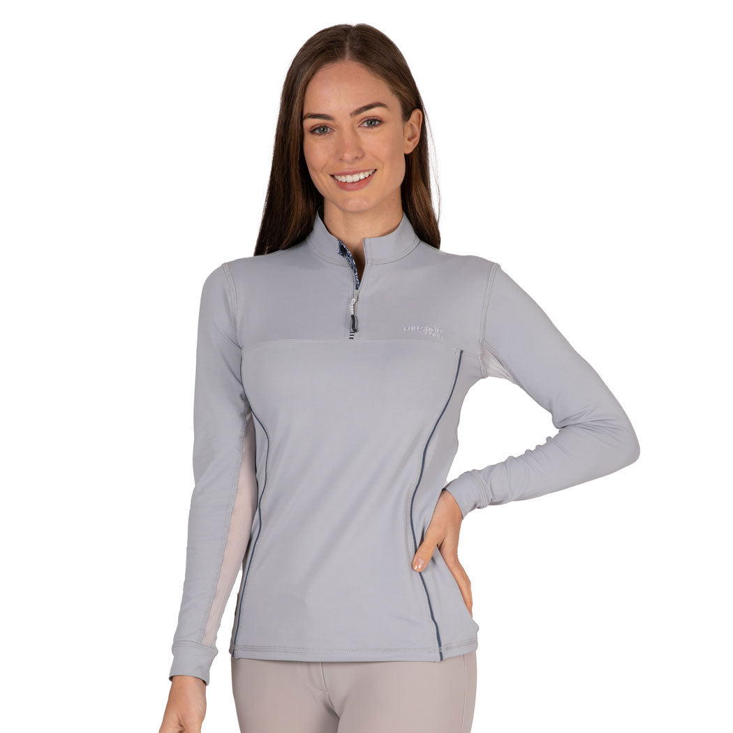 FULLSAND EQUS Playera Gris Claro De Mujer Para Entrenamiento Con UPF 50+