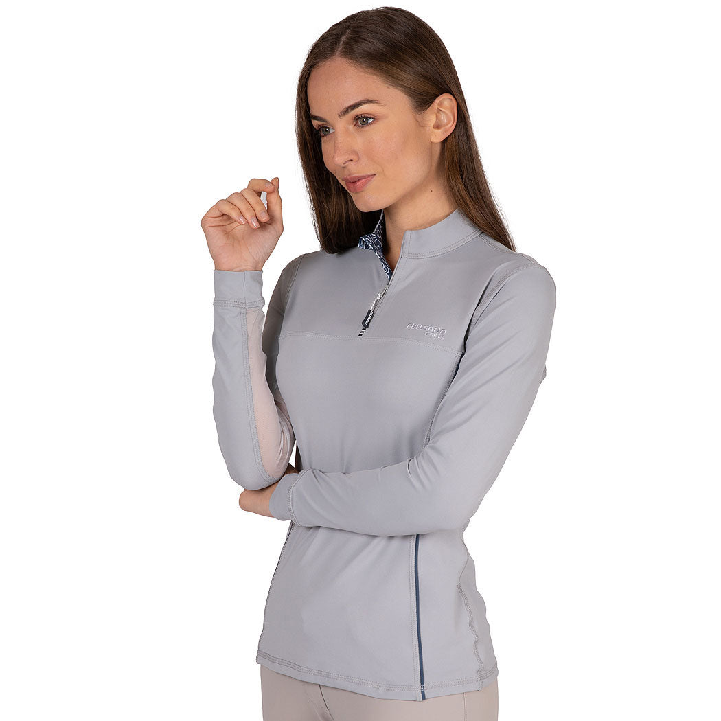 FULLSAND EQUS Playera Gris Claro De Mujer Para Entrenamiento Con UPF 50+