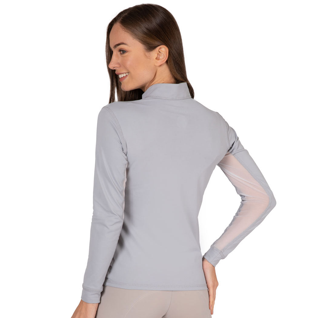 FULLSAND EQUS Playera Gris Claro De Mujer Para Entrenamiento Con UPF 50+