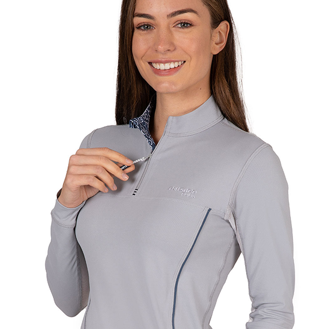 FULLSAND EQUS Playera Gris Claro De Mujer Para Entrenamiento Con UPF 50+