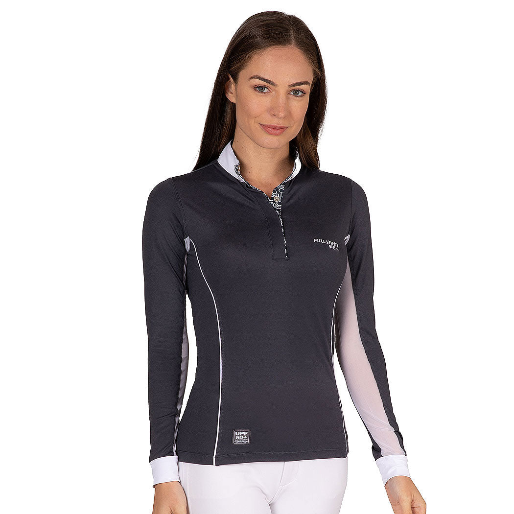 FULLSAND EQUS Polo Gris Acero De Mujer Para Concurso Con UPF 50+