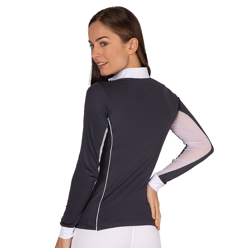 FULLSAND EQUS Polo Gris Acero De Mujer Para Concurso Con UPF 50+