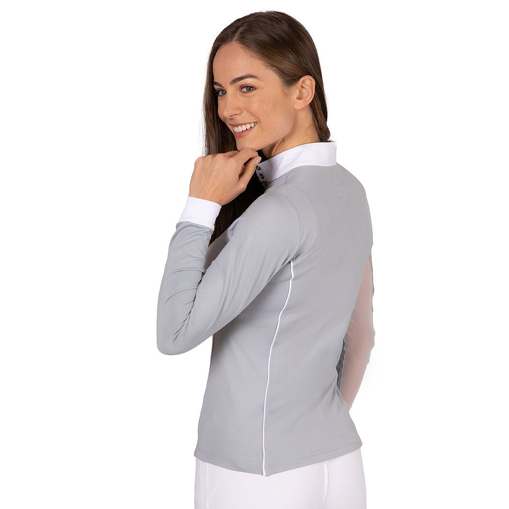 FULLSAND EQUS Polo Gris Claro De Mujer Para Concurso Con UPF 50+
