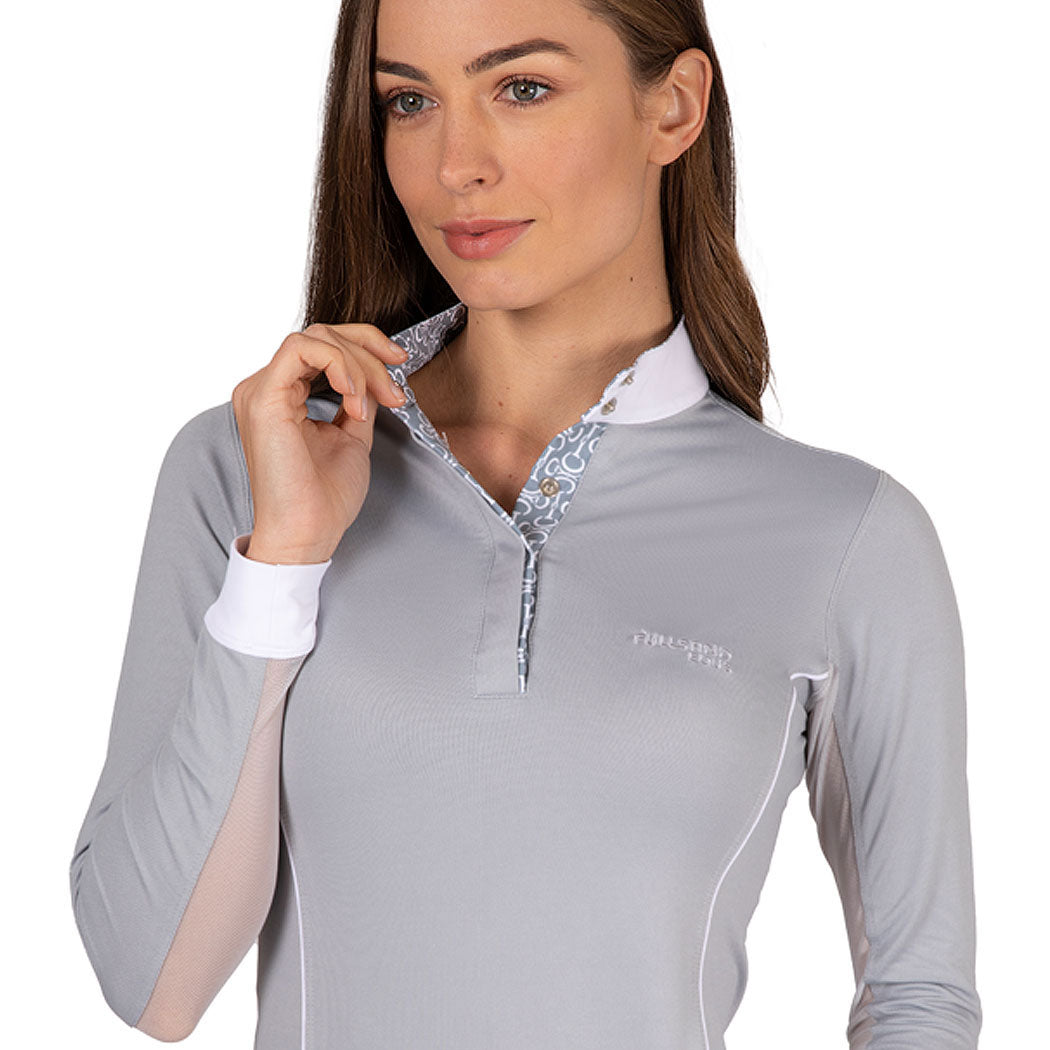 FULLSAND EQUS Polo Gris Claro De Mujer Para Concurso Con UPF 50+