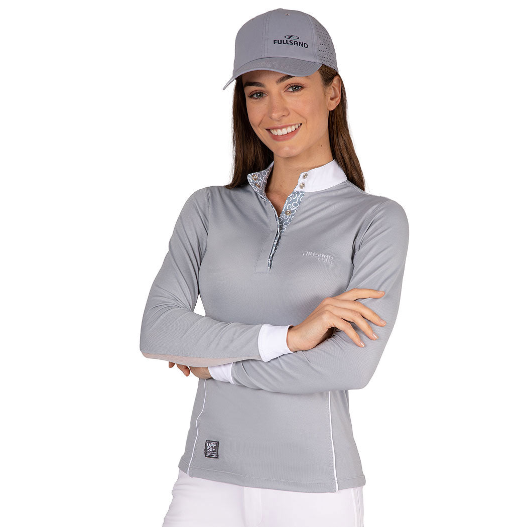 FULLSAND EQUS Polo Gris Claro De Mujer Para Concurso Con UPF 50+