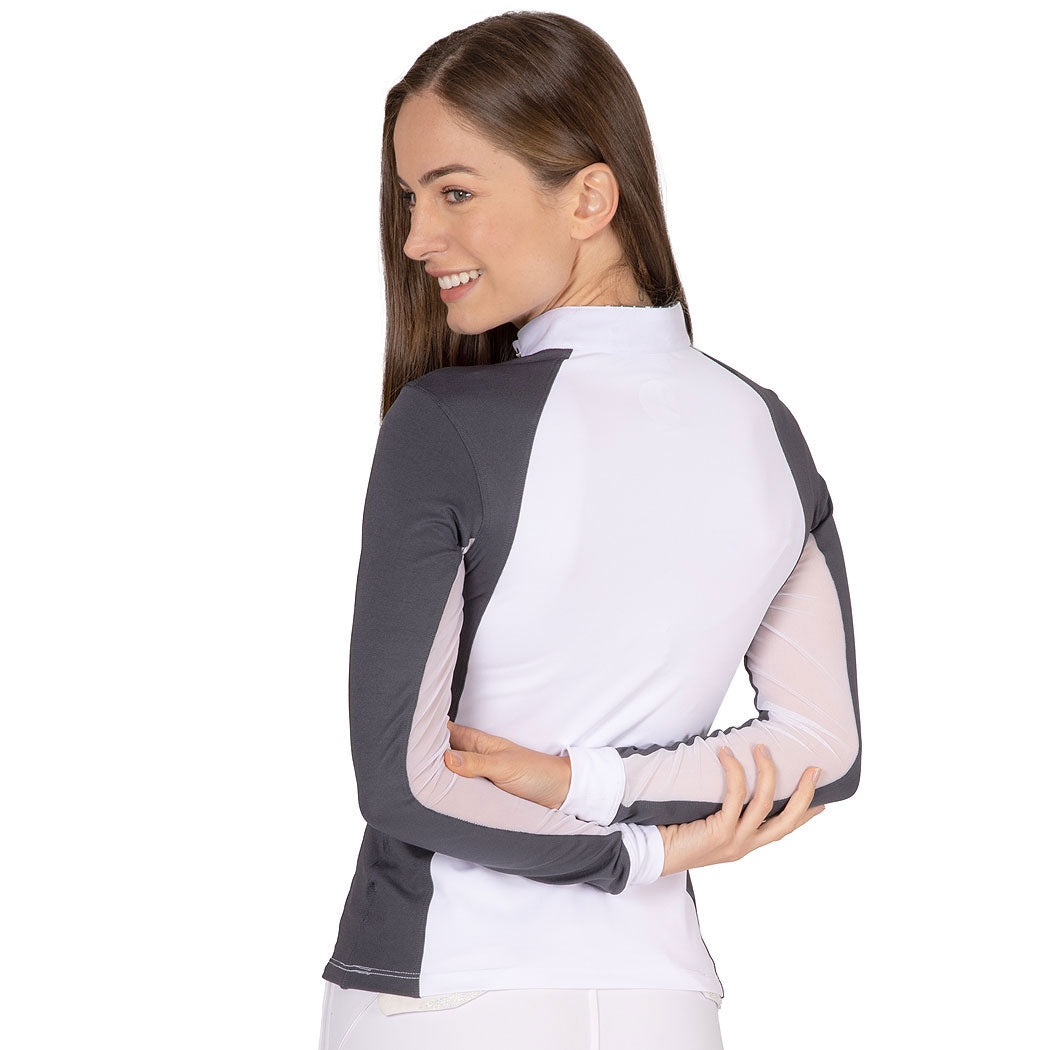FULLSAND EQUS Polo Gris Acero De Mujer Para Concurso Con UPF 50+