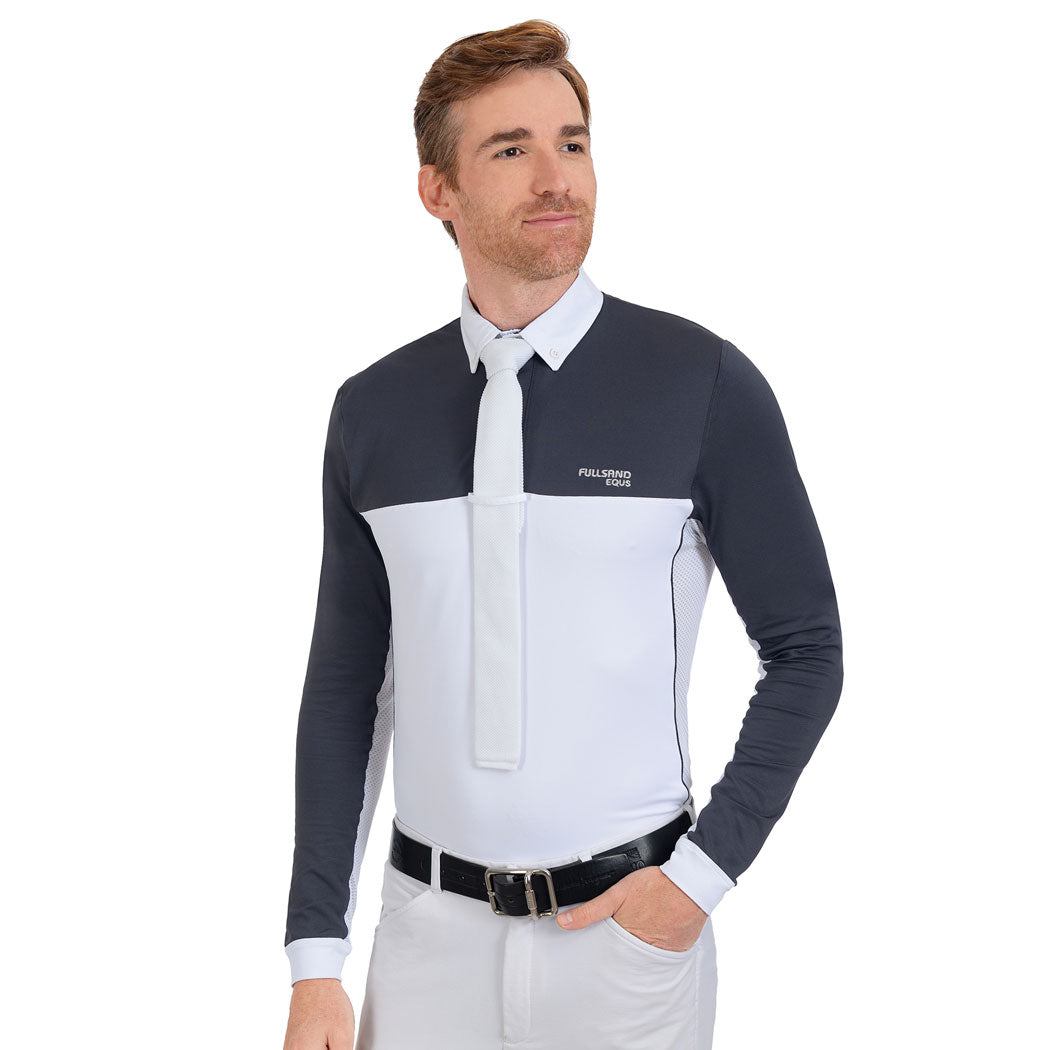FULLSAND EQUS Polo Gris Acero De Hombre Para Concurso Con UPF 50+