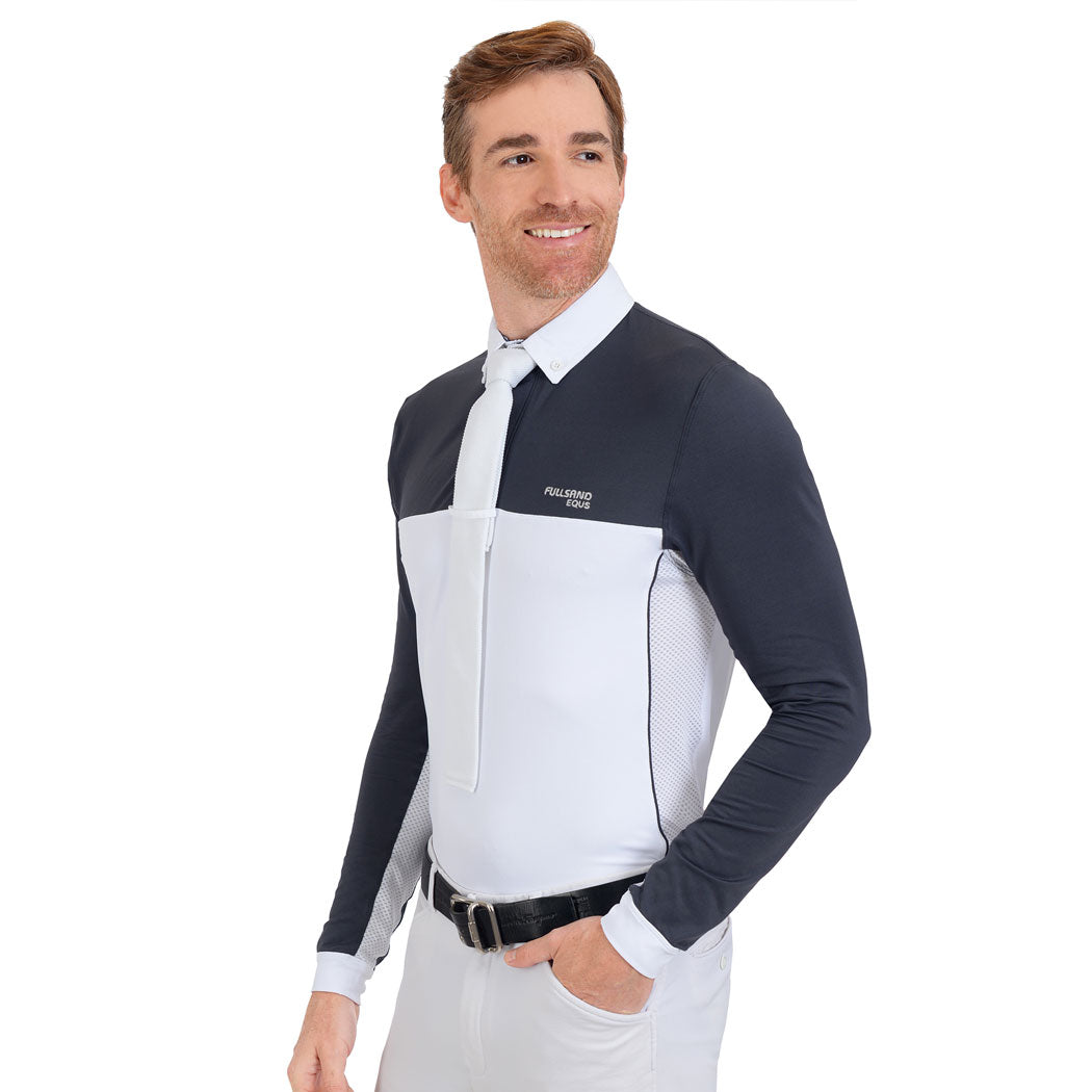 FULLSAND EQUS Polo Gris Acero De Hombre Para Concurso Con UPF 50+