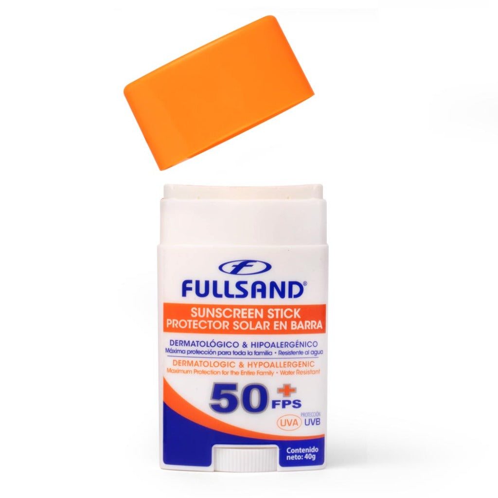 protector solar barra pocket para viaje con FPS50+ dermatologico mejor bloqueador facial protección solar FPS50+ para bebes fullsand