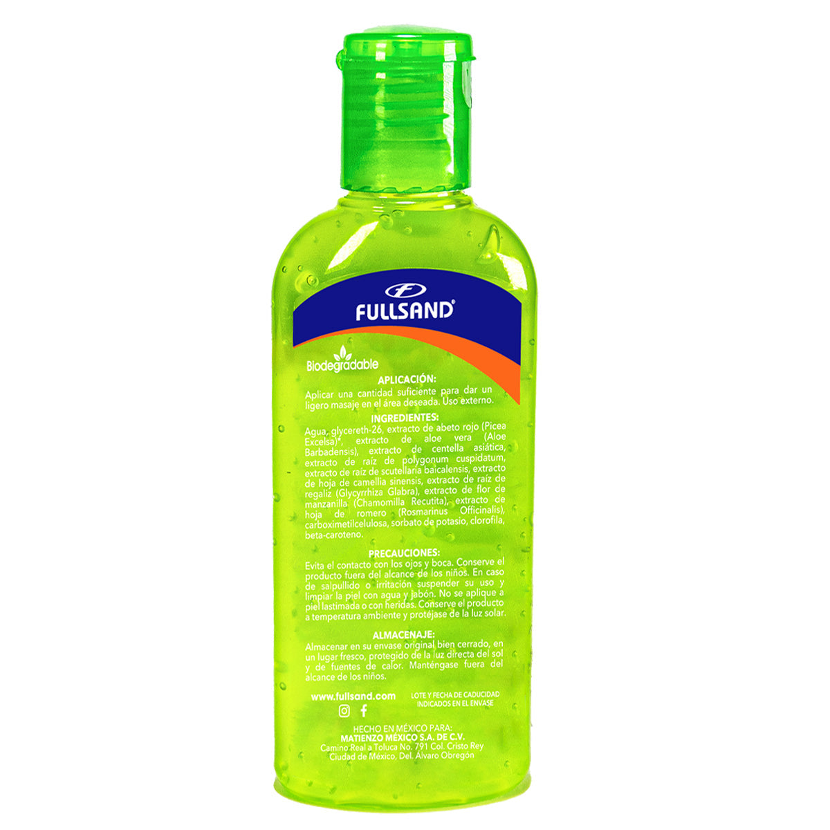 FULLSAND After Sun de Aloe Vera en Gel Refrescante Para Viaje Para Quemaduras del Sol de 100 ML.