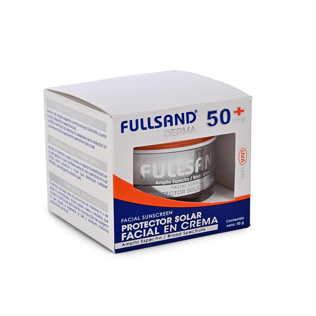FULLSAND Derma Protector Solar Facial En Crema FPS 50+, Protección Solar Certificada 50 G.