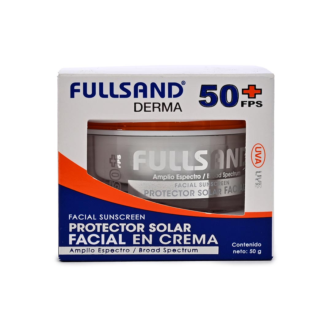 FULLSAND Derma Protector Solar Facial En Crema FPS 50+, Protección Solar Certificada 50 G.