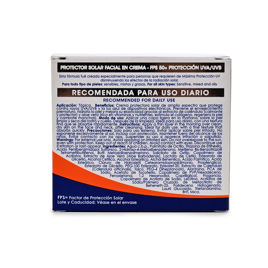 FULLSAND Derma Protector Solar Facial En Crema FPS 50+, Protección Solar Certificada 50 G.