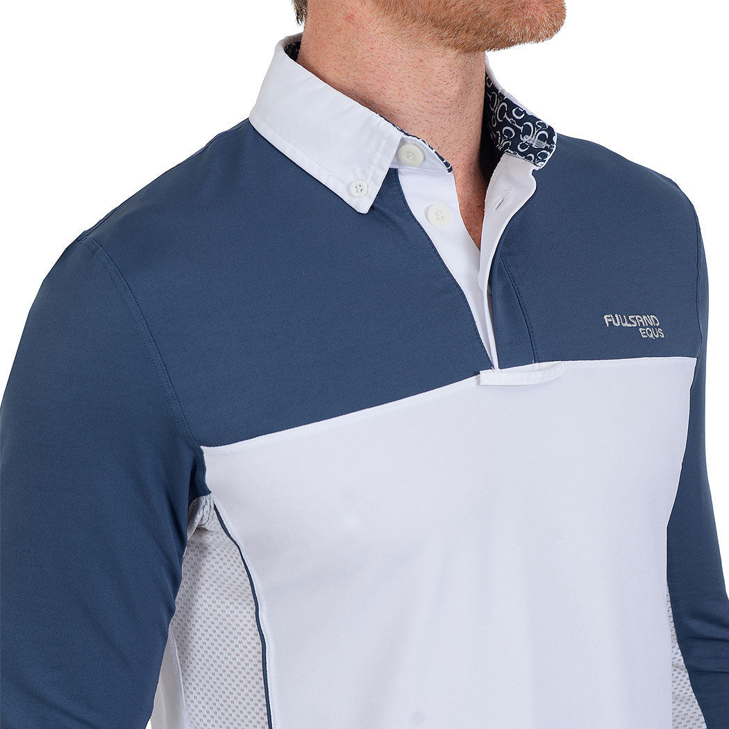 Fullsand Equs Men's Steel Blue Competition Polo With UPF 50+