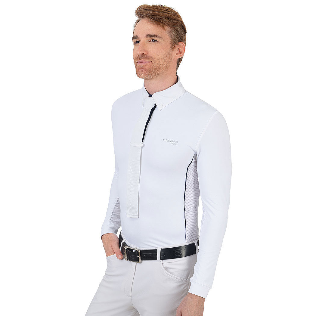 Fullsand Equs Polo Blanco Con Botones De Hombre Para Concurso Con UPF 50+