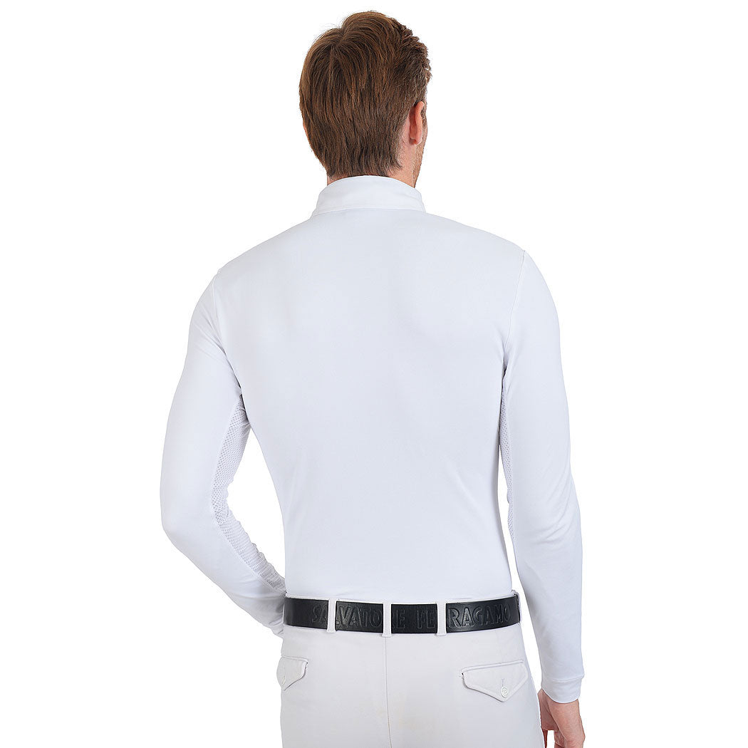 Fullsand Equs Polo Blanco Con Botones De Hombre Para Concurso Con UPF 50+