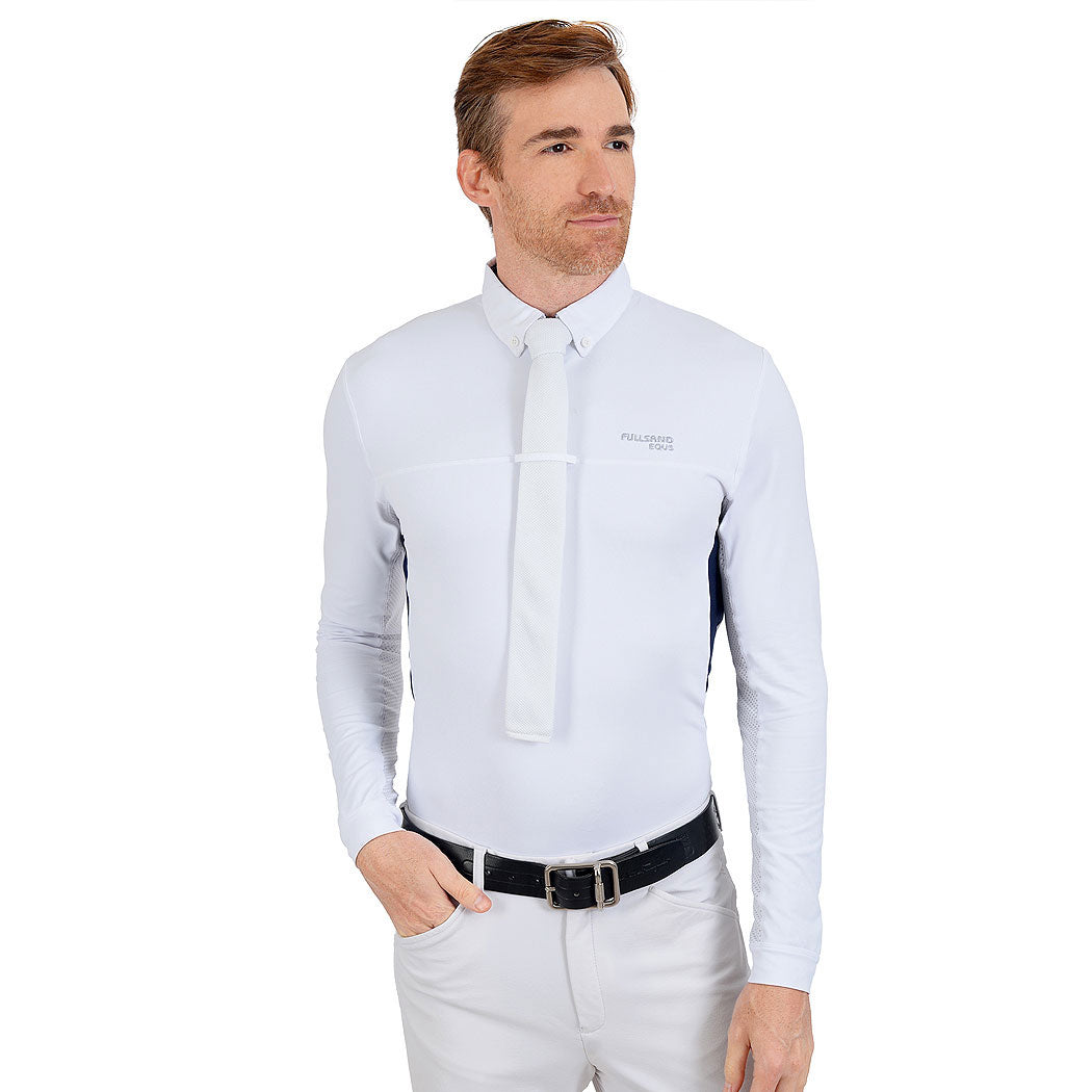 Fullsand Equs Polo Blanco Marino De Hombre Para Concurso Con UPF 50+