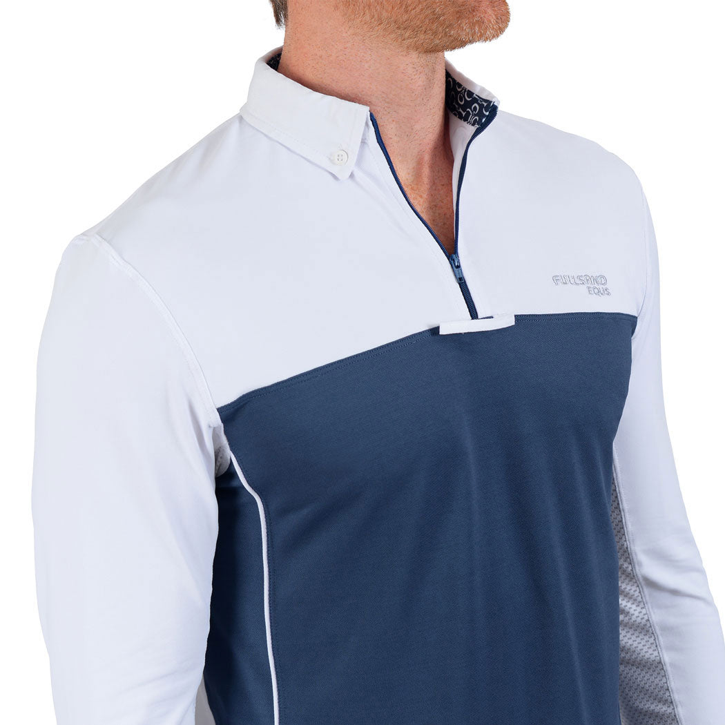 Fullsand Equs Men's Steel Blue Competition Polo With UPF 50+