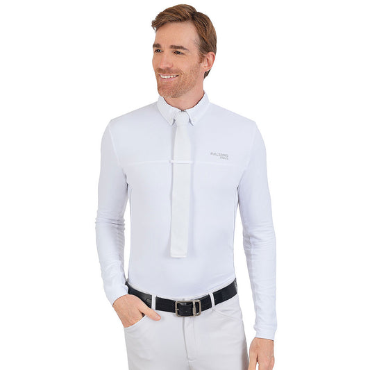 Fullsand Equs Men's White Gray Competition Polo With UPF 50+