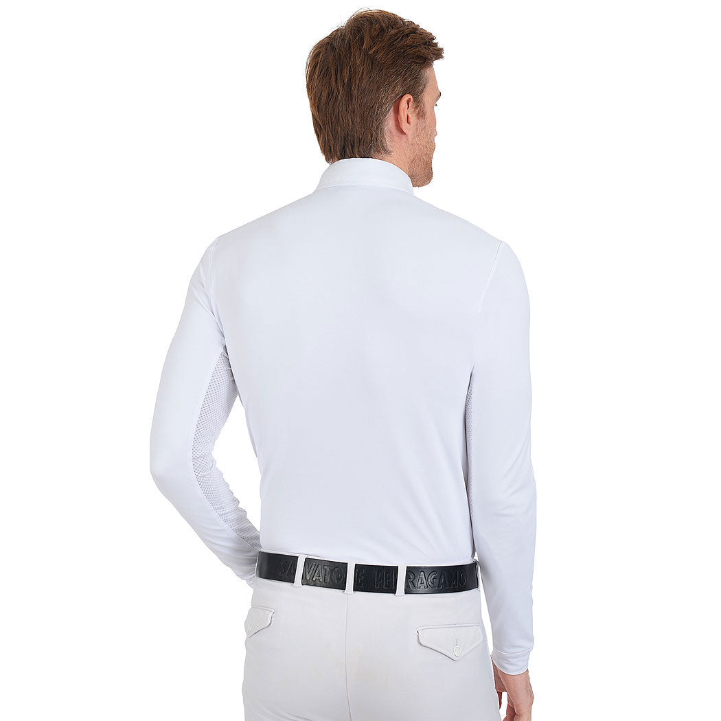 Fullsand Equs Polo Blanco Gris De Hombre Para Concurso Con UPF 50+