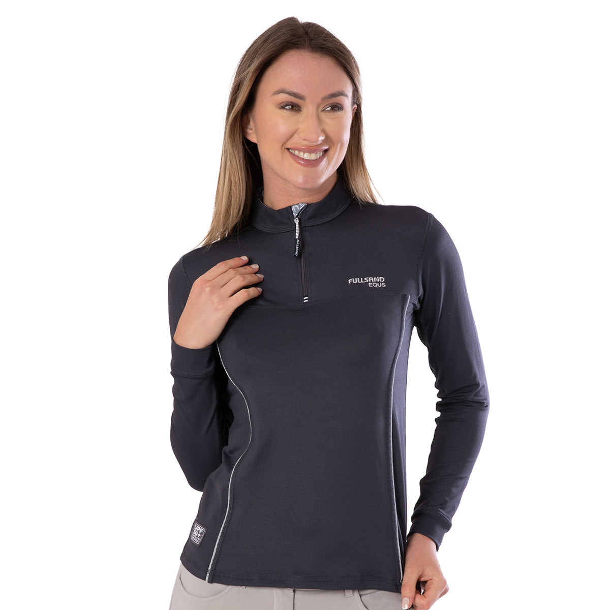 Fullsand Equs Playera Gris Acero De Mujer Para Entrenamiento Con UPF 50+