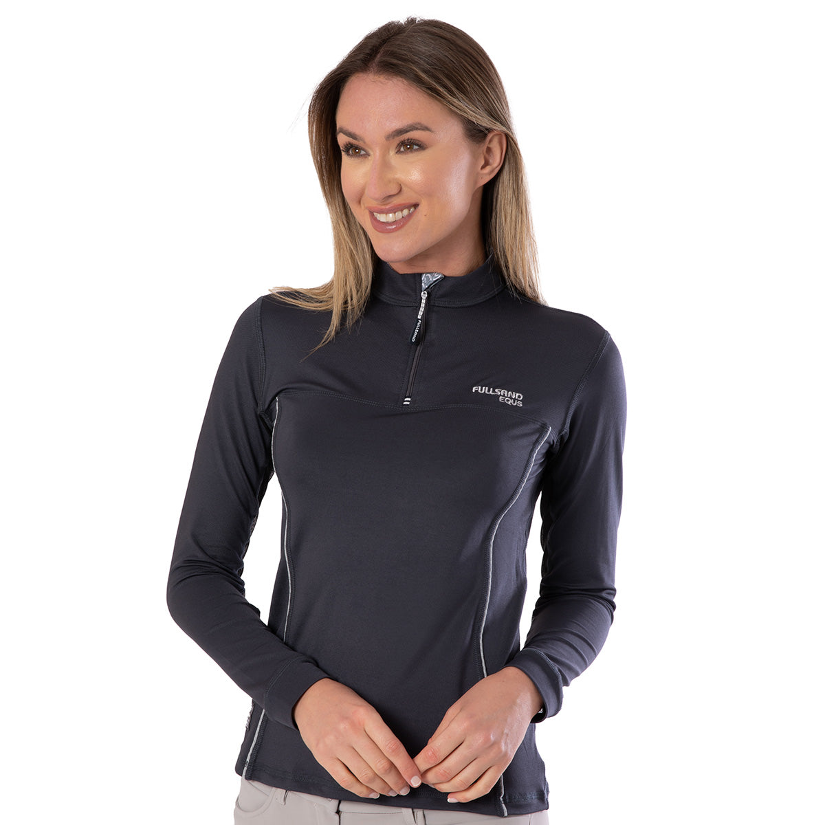 Fullsand Equs Playera Gris Acero De Mujer Para Entrenamiento Con UPF 50+