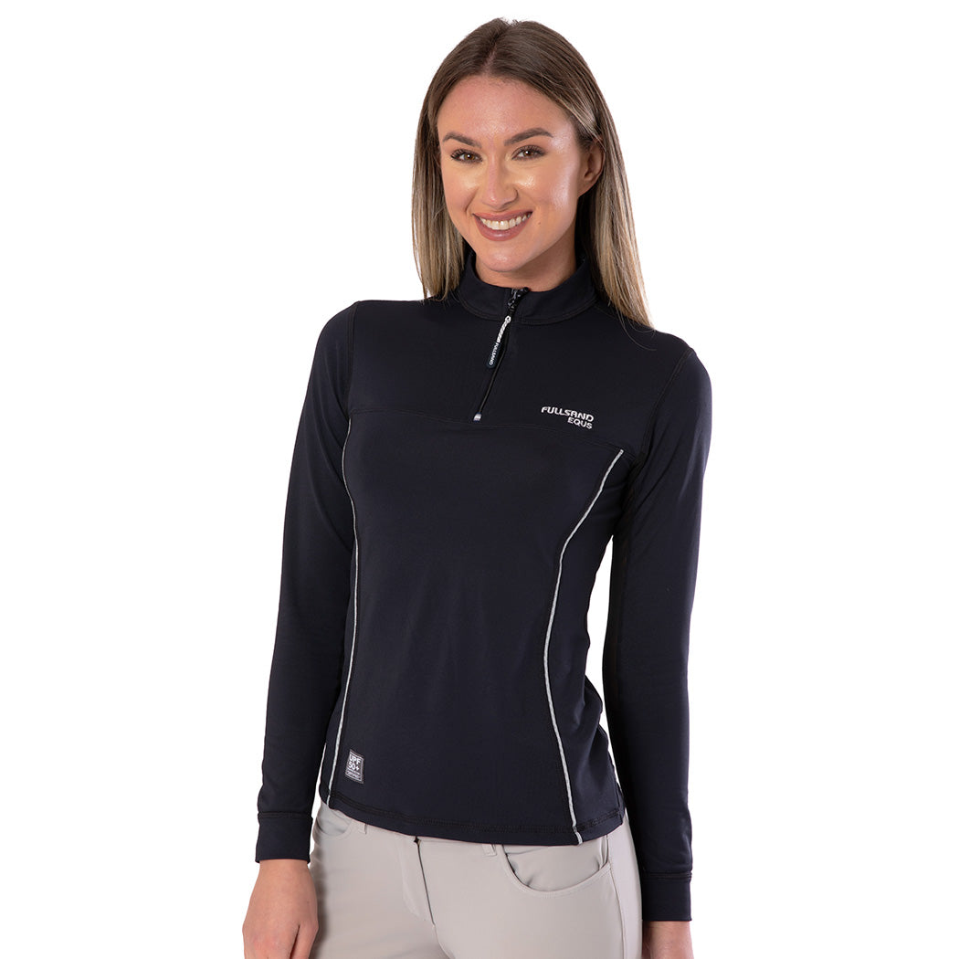 Fullsand Equs Playera Negro De Mujer Para Entrenamiento Con UPF 50+