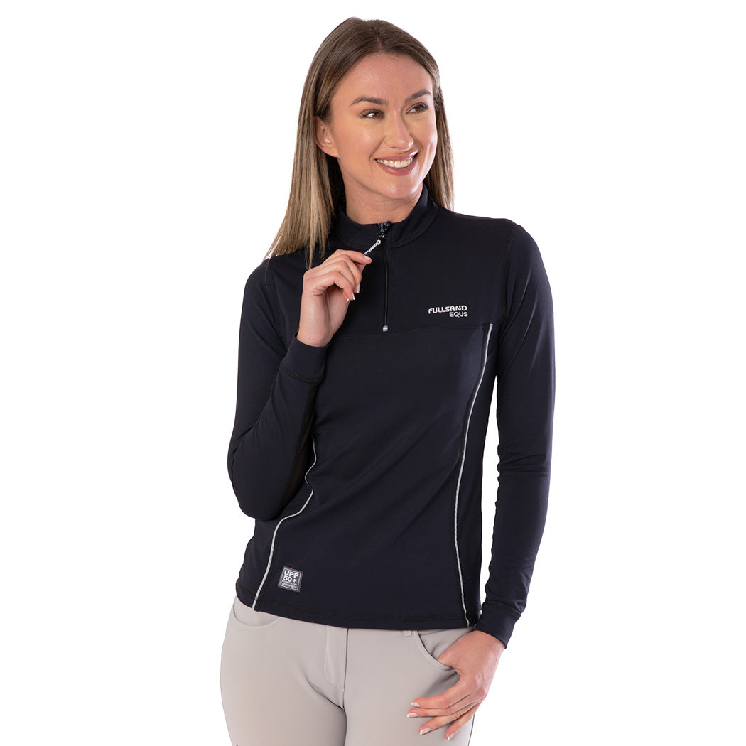 Fullsand Equs Playera Negro De Mujer Para Entrenamiento Con UPF 50+