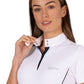 Fullsand Equs Women's White Navy Competition Polo Shirt With UPF 50+