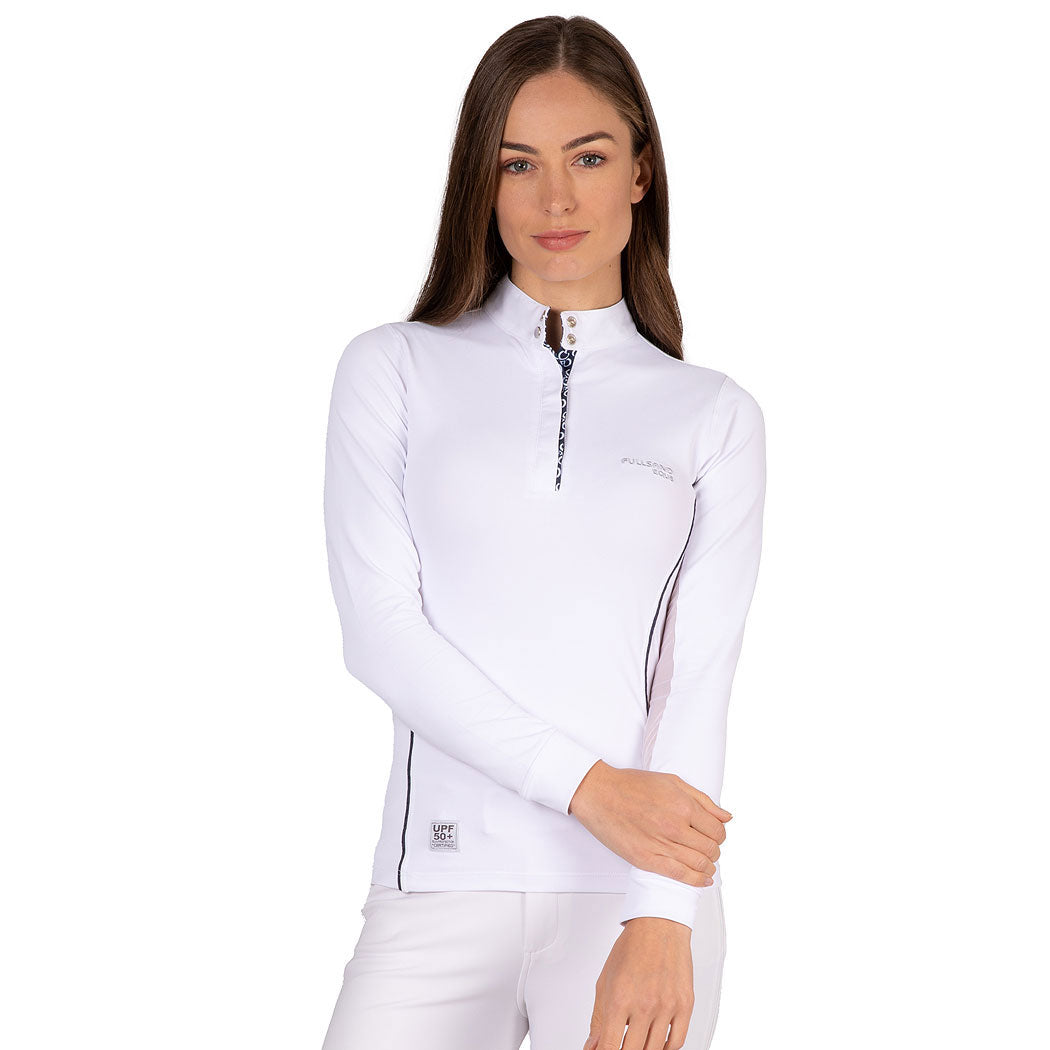 Fullsand Equs Polo Blanco Marino De Mujer Para Concurso Con UPF 50+