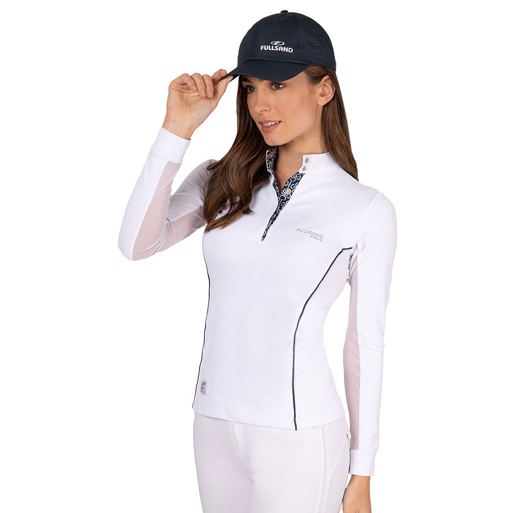 Fullsand Equs Polo Blanco Marino De Mujer Para Concurso Con UPF 50+